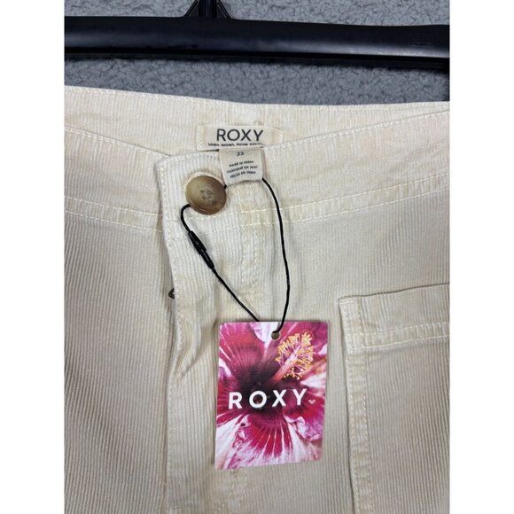 Roxy Women's Mid Rise Straight leg Corduroy Pants Size 33 Parchment (Cream) NWT' - Picture 6 of 8